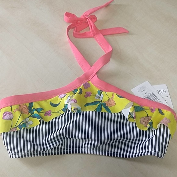 Heart and Harmony Floral Ruffle Stripe Bikini Top - Picture 7 of 7